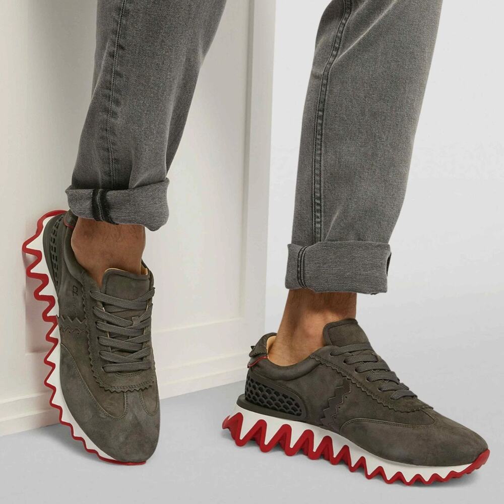 Christian Louboutin Loubishark Sneakers in Grey Suede Size EU 42.5/ US 9.5✨ - Picture 1 of 16